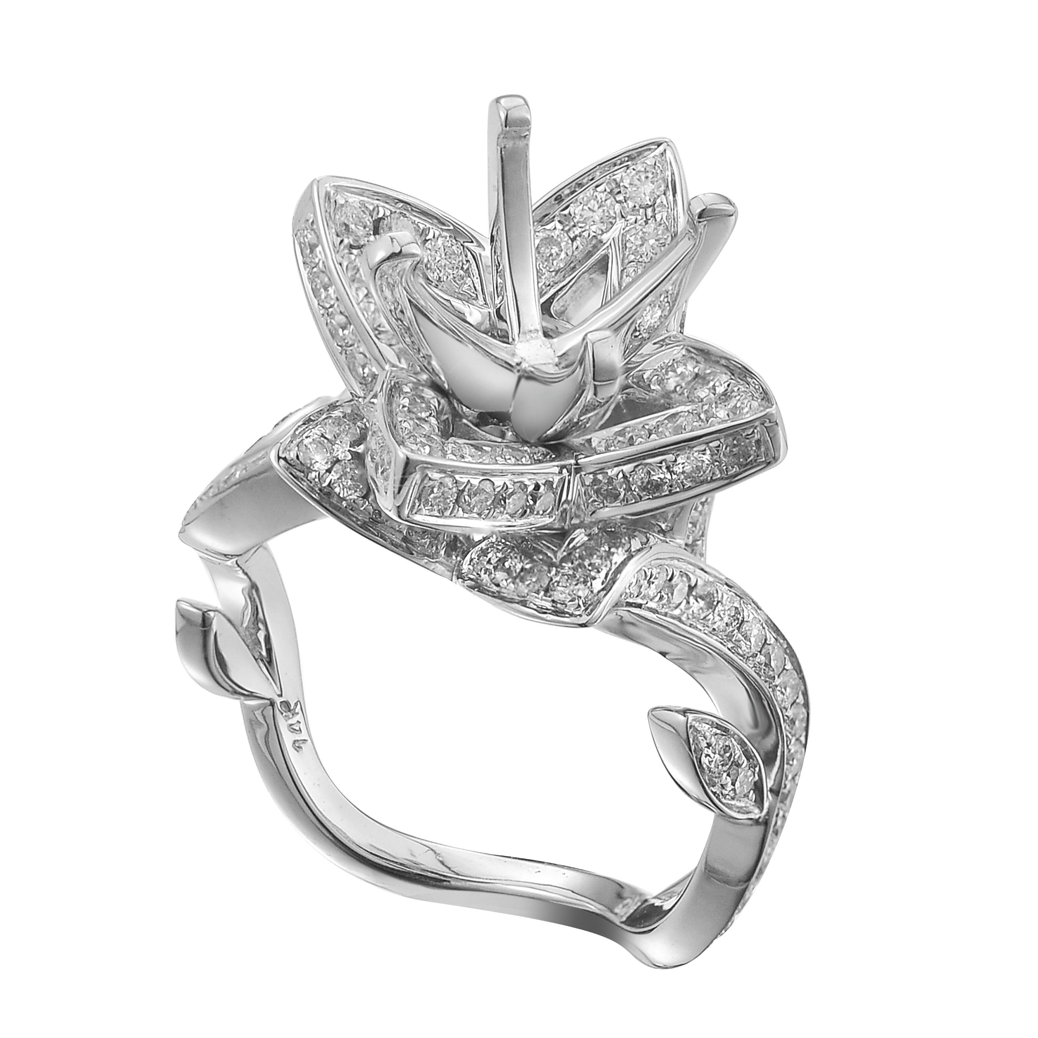 Diamond Engagement Ring Mounting 1.26 ct. 14K White Gold
